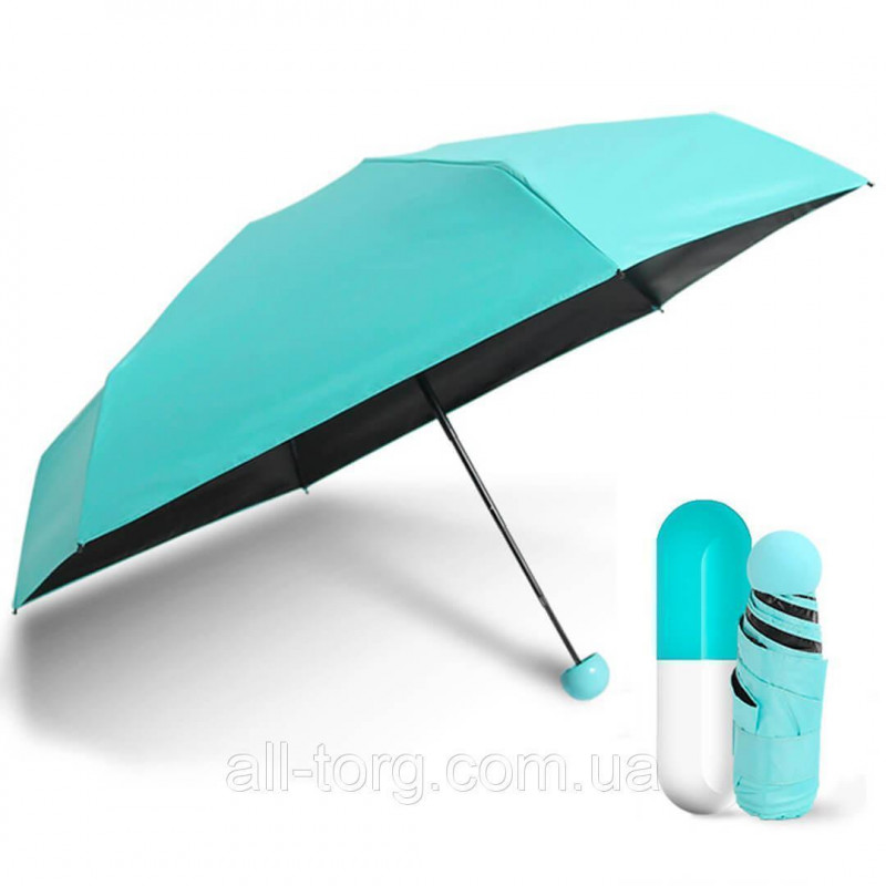 Мини зонт капсула | компактный зонтик в футляре фото - 5