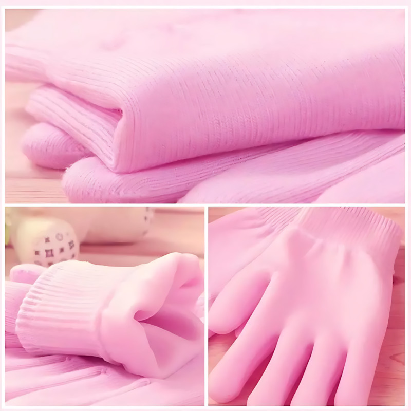 Косметические увлажняющие перчатки Spa Gel Gloves с гелевой пропиткой, СПА-перчатки фото - 4