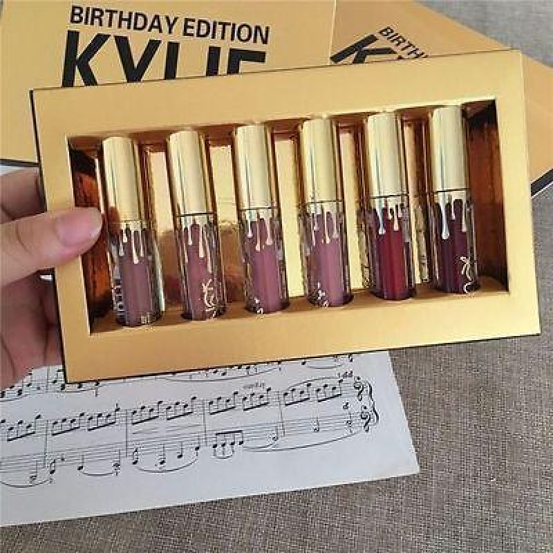 Подарунковий набір матових помад Kylie Birthday Edition GOLD. Набір помад кайлі золото фото - 2