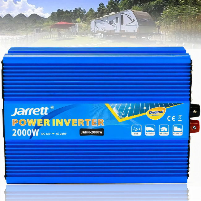 Оригинальный инвертор Jarrett 12-220 В 2000W, оригинальный преобразователь напряжения, USB, синий