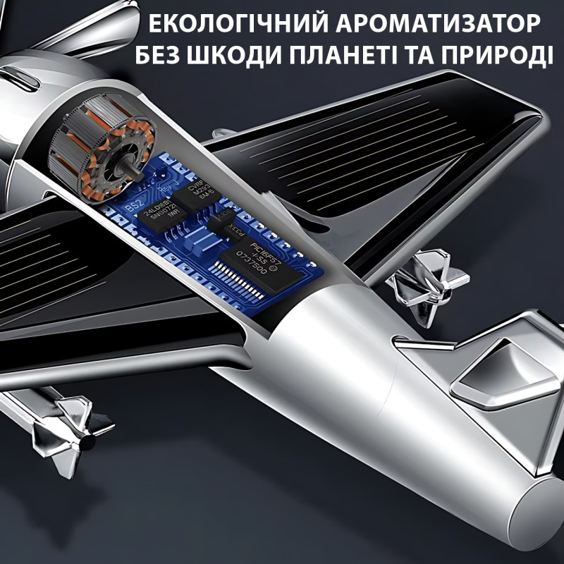 Автомобильный ароматизатор «Самолет» на солнечной панели вращающийся, на приборную панель фото - 5
