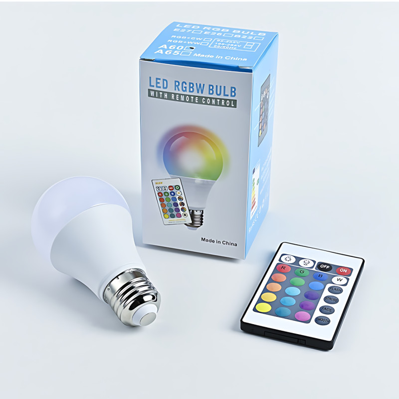 Две музыкальные диско лампочки AT-778D 10W с RGB-подсветкой, Bluetooth управлением, цоколем E27 и пультом фото - 7