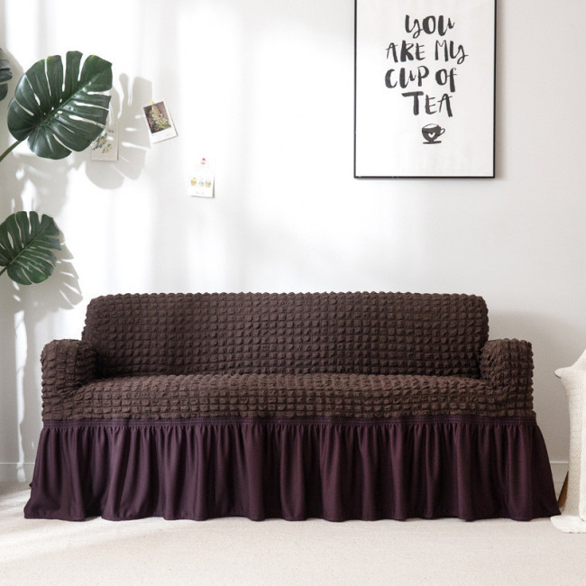 Натяжной чехол на диван и два кресла  Hommy Turkey, универсальный размер, разные цвета шоколад
