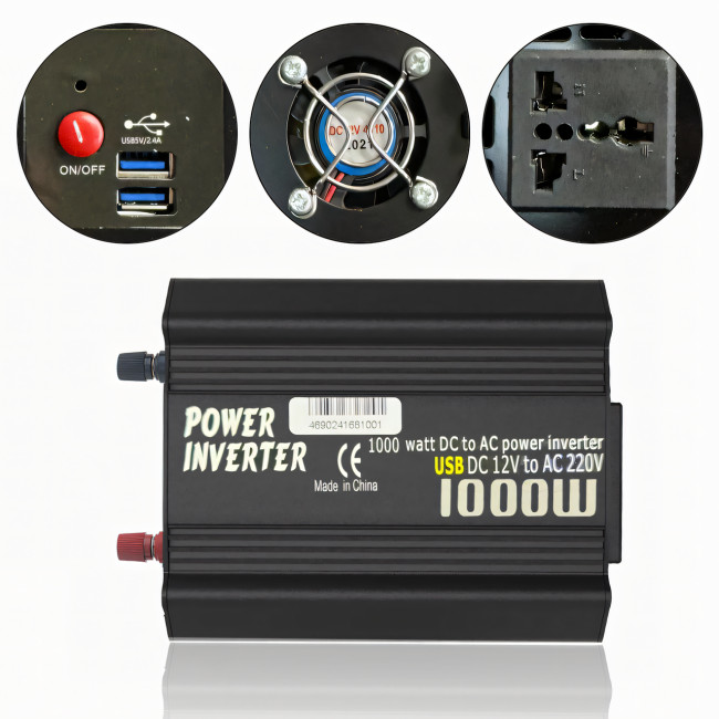 Преобразователь WX-1000 J USB 1000W, инвертор Wimpex 12 В постоянного тока, 220–230 В переменного, 50 Гц/60 Гц