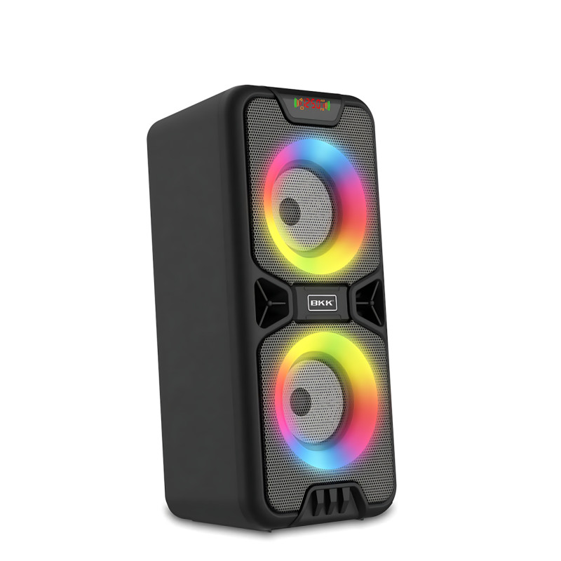 Портативна Bluetooth-колонка BKK B86 — 20 Вт, LED-підсвітка, FM-радіо, USB, TF, AUX, MIC, акумулятор 3000 мА фото - 4