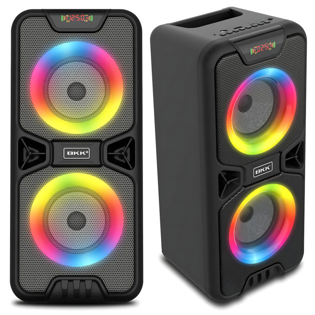 Портативна Bluetooth-колонка BKK B86 — 20 Вт, LED-підсвітка, FM-радіо, USB, TF, AUX, MIC, акумулятор 3000 мА