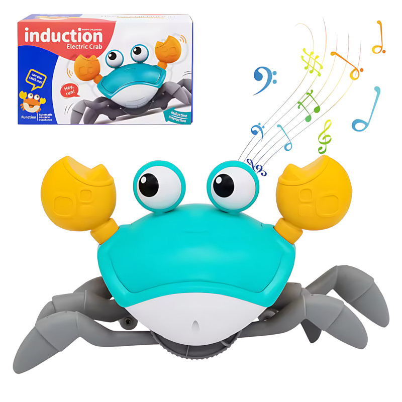 Інтерактивний краб Induction Electric Crab BLUE з музикою і сенсором перешкод фото - 9