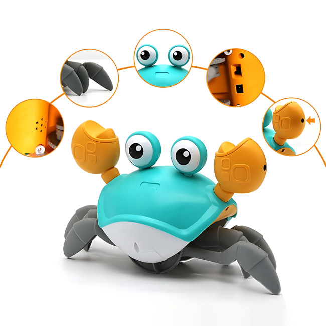 Інтерактивний краб Induction Electric Crab BLUE з музикою і сенсором перешкод