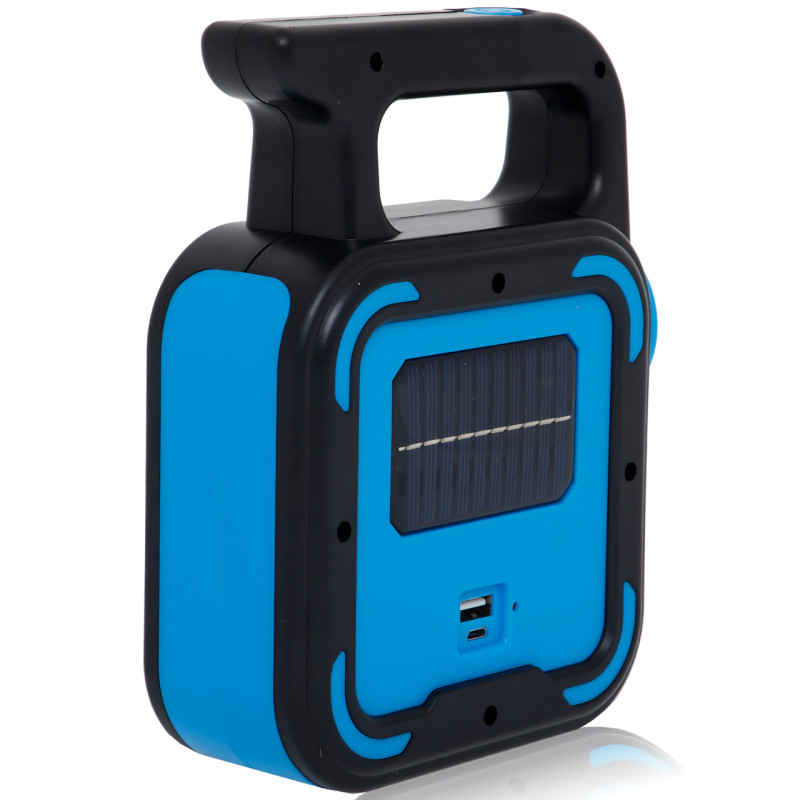 Аккумуляторный фонарь Bailong BL-925 Torch + Solar, COB+LED, Power Bank, солнечная панель, USB, влагозащищённый Черно-зеленый фото - 4