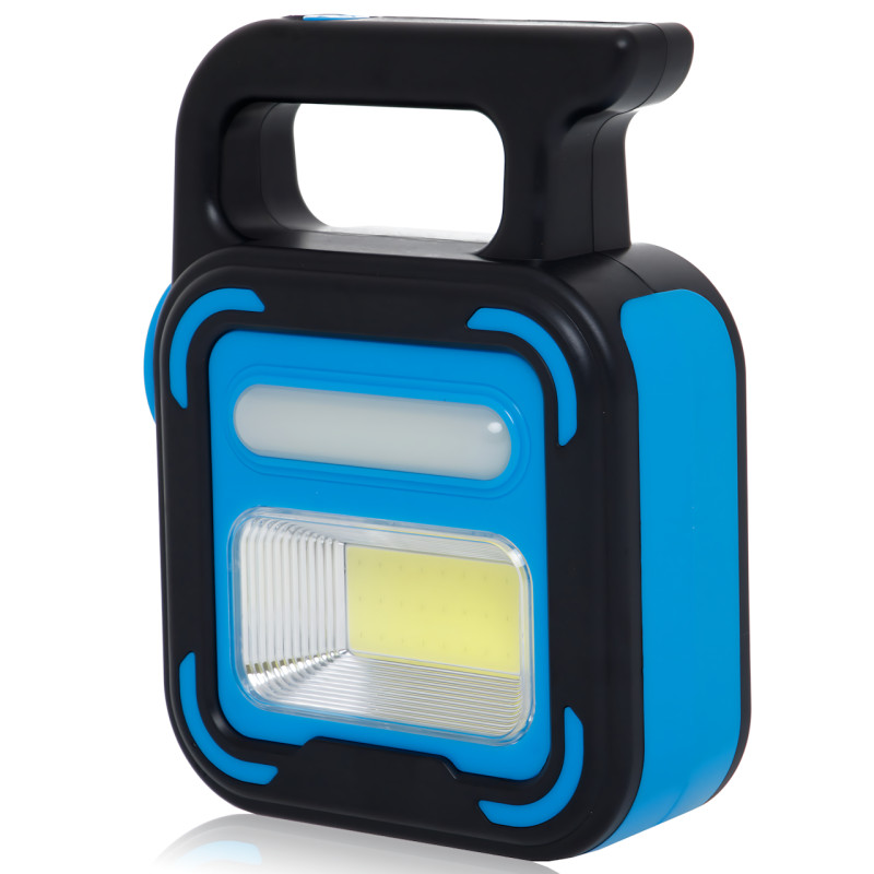 Аккумуляторный фонарь Bailong BL-925 Torch + Solar, COB+LED, Power Bank, солнечная панель, USB, влагозащищённый Черно-зеленый фото - 2