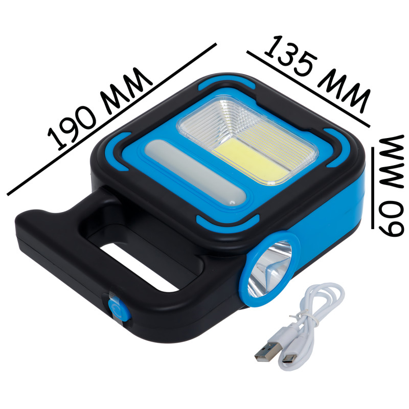 Аккумуляторный фонарь Bailong BL-925 Torch + Solar, COB+LED, Power Bank, солнечная панель, USB, влагозащищённый Черно-зеленый фото - 10