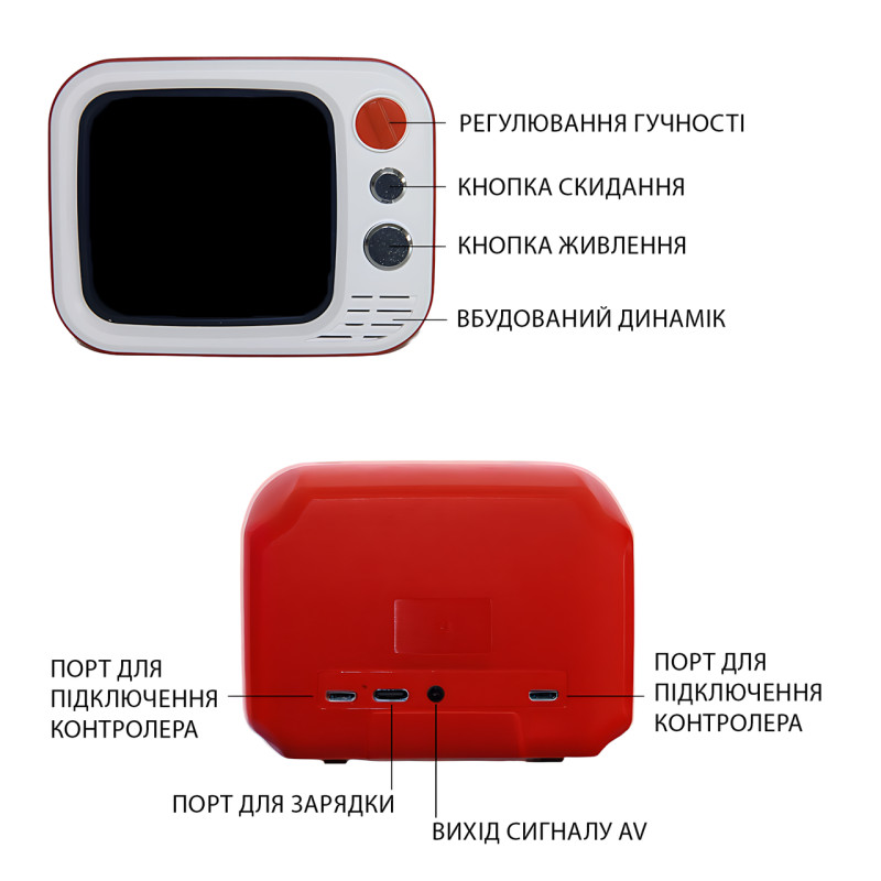 Игровая приставка H7 Mini TV РЕТРО с экраном 3,5&Prime;, HDMI + AV, 2 джойстика 2.4G, аккумуляторная ретро-консоль NES для ТВ, 740 игр фото - 3
