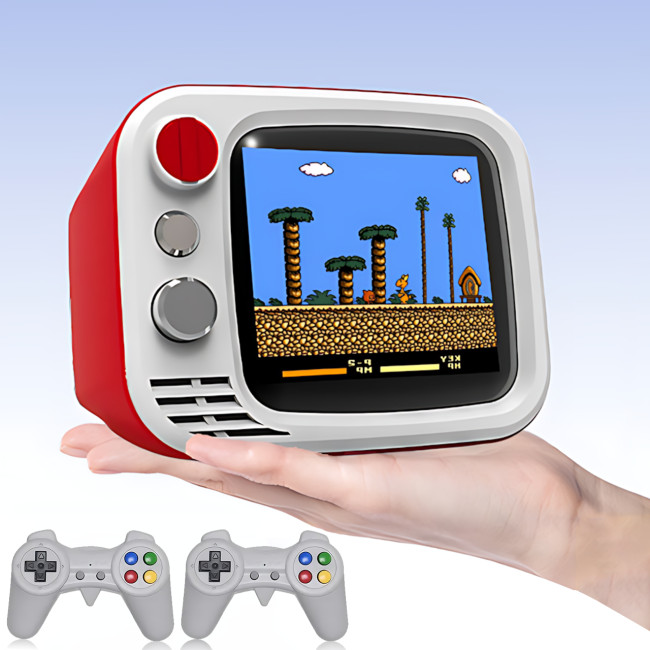 Игровая приставка H7 Mini TV РЕТРО с экраном 3,5&Prime;, HDMI + AV, 2 джойстика 2.4G, аккумуляторная ретро-консоль NES для ТВ, 740 игр