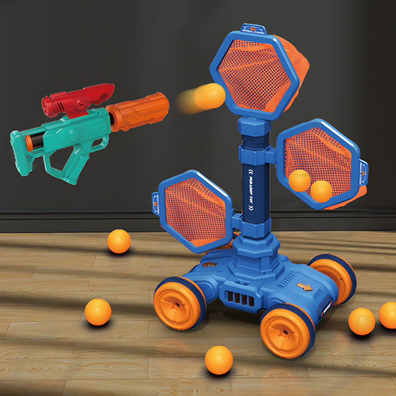 Дитячий тир (801-8): іграшковий пістолет із м'якими кулями + мобільна мішень, світло/звук, від 3 років фото - 5