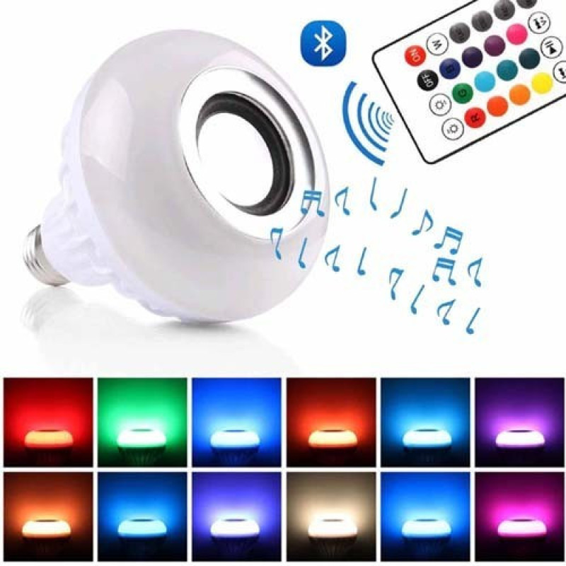 Bluetooth лампочка с динамиком и пультом ДУ  Buble Lamp (лампа колонка Е27) фото - 6