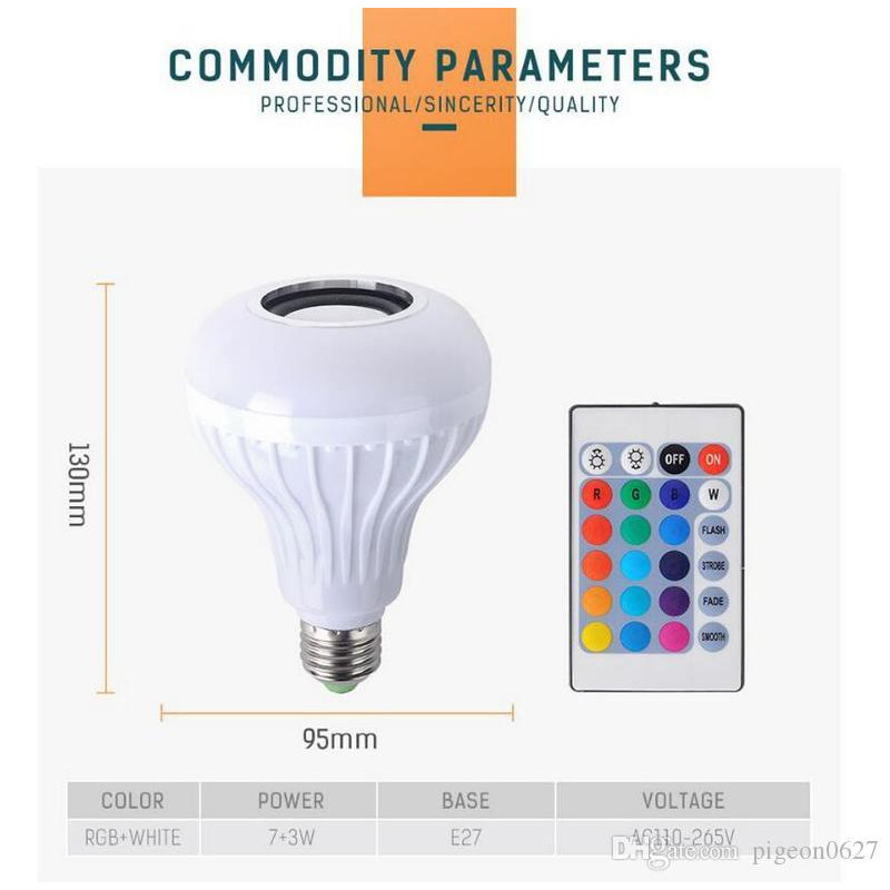 Bluetooth лампочка с динамиком и пультом ДУ  Buble Lamp (лампа колонка Е27) фото - 7
