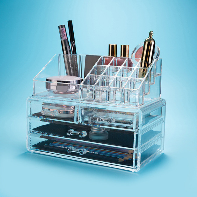 Настільний акриловий органайзер для косметики Cosmetic Storage Box 4 ящики