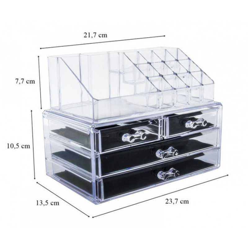 Настільний акриловий органайзер для косметики Cosmetic Storage Box 4 ящики фото - 5