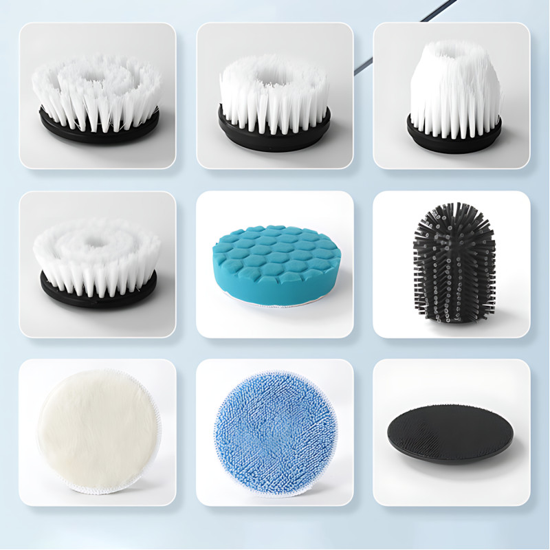 Електрична бездротова щітка-скруббер Cleaning brush AND1-33, 360° обертання, з насадками, Type-C, АКБ фото - 9