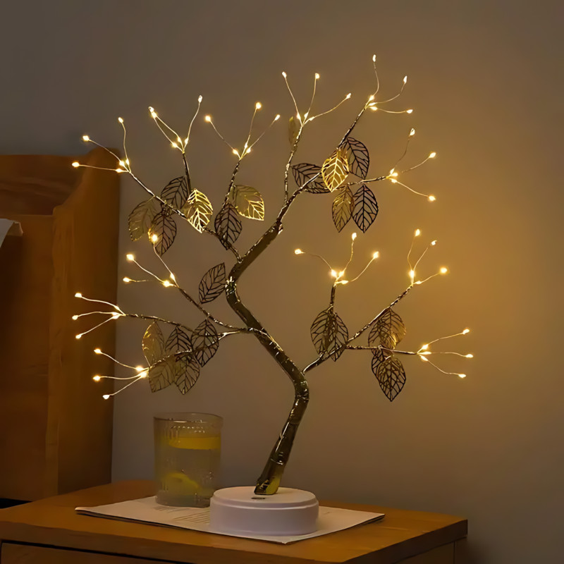 Настільна LED-лампа Нічник-Дерево 72 LED з USB-живленням/3xAA, гнучкими гілками, 50 см фото - 4