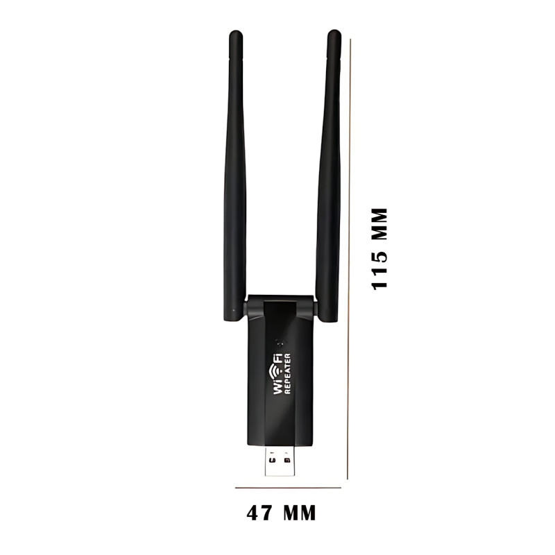 USB WiFi ретранслятор с двумя антеннами, скоростью до 300 Мбит/с, 20 м покрытия фото - 7