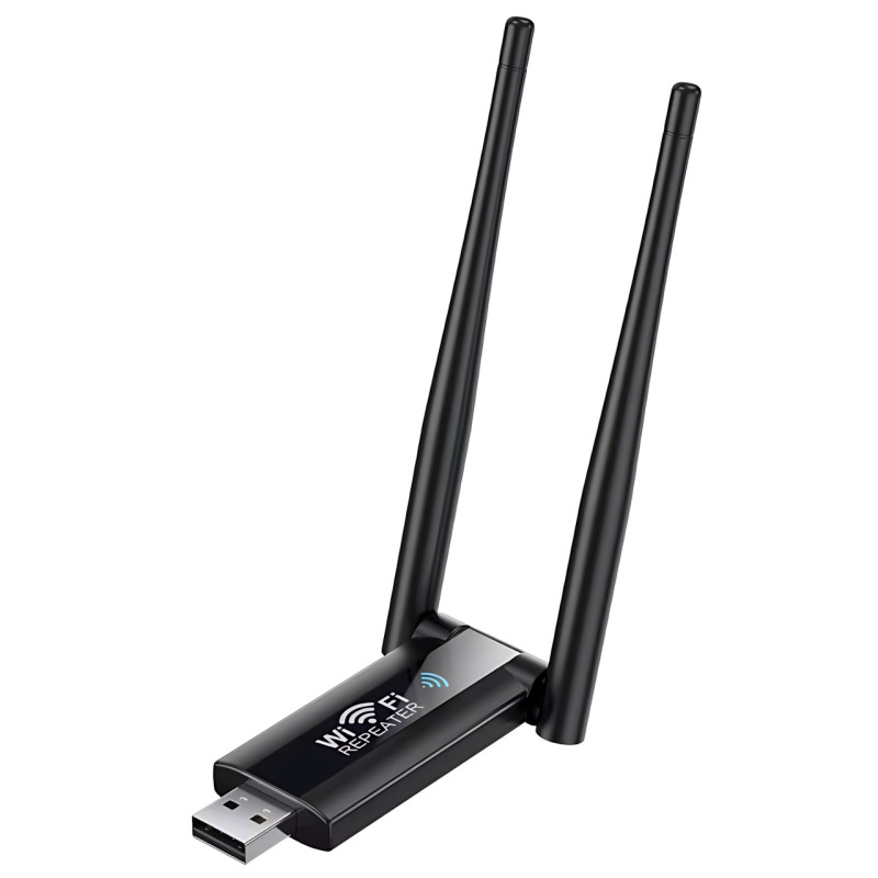 USB WiFi ретранслятор с двумя антеннами, скоростью до 300 Мбит/с, 20 м покрытия фото - 2