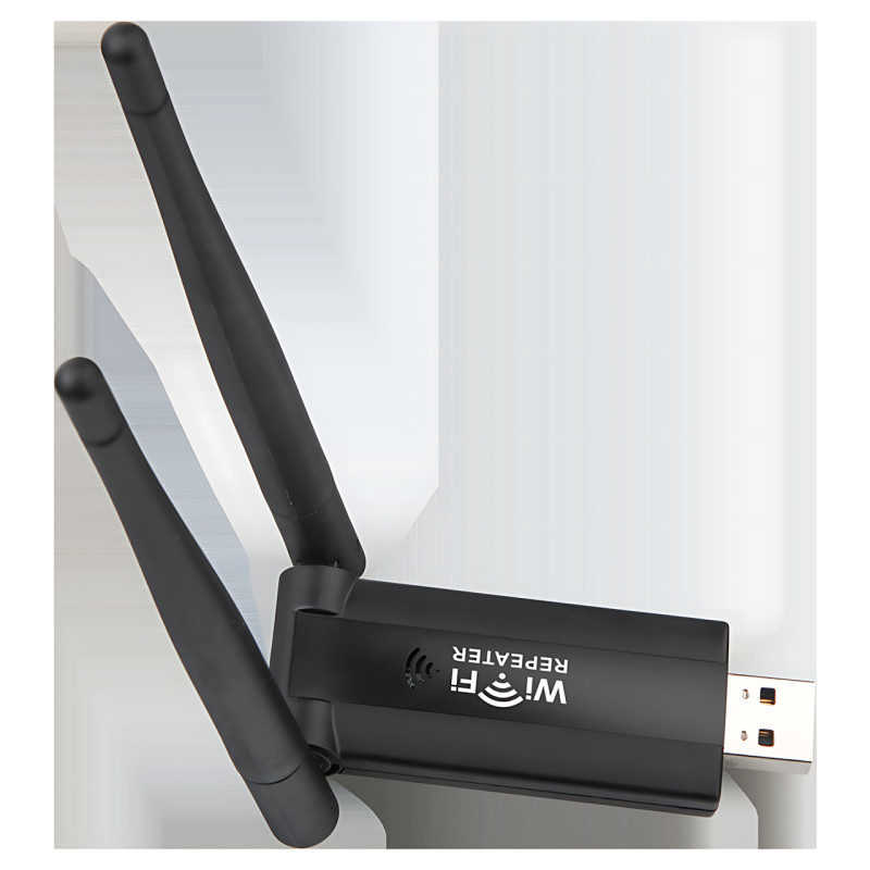 USB WiFi ретранслятор с двумя антеннами, скоростью до 300 Мбит/с, 20 м покрытия фото - 3