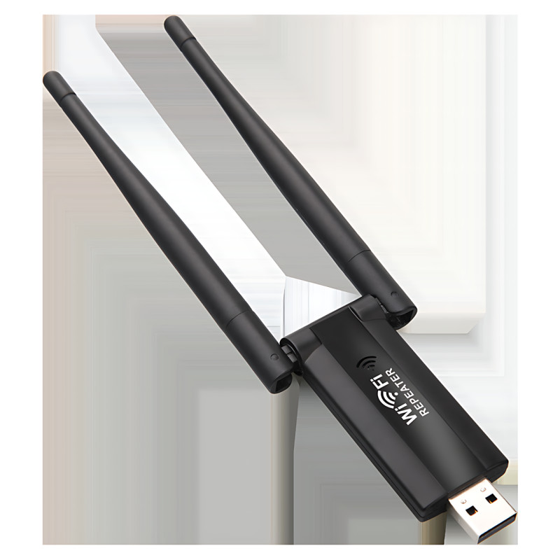 USB WiFi ретранслятор с двумя антеннами, скоростью до 300 Мбит/с, 20 м покрытия фото - 4