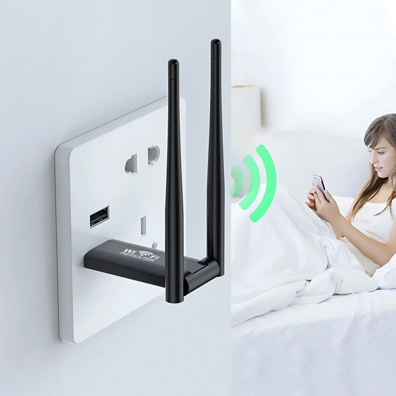 USB WiFi ретранслятор с двумя антеннами, скоростью до 300 Мбит/с, 20 м покрытия фото - 6
