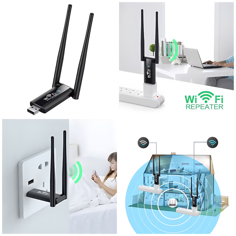 USB WiFi ретранслятор с двумя антеннами, скоростью до 300 Мбит/с, 20 м покрытия фото - 8