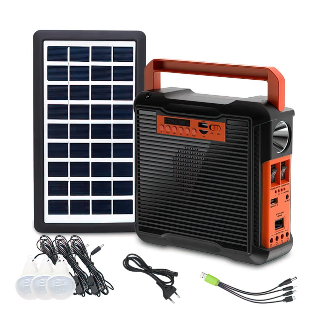 Портативна сонячна система EasyPower EP-395, 4000 мА/год, з функцією повербанк і виносними лампочками
