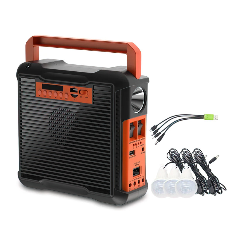 Портативна сонячна система EasyPower EP-395, 4000 мА/год, з функцією повербанк і виносними лампочками фото - 2