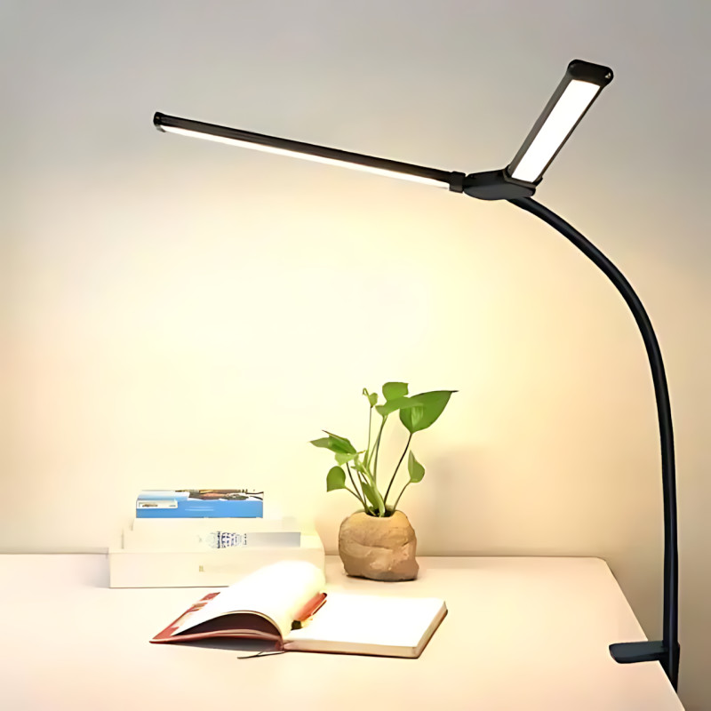 Настільна лампа MA729 з гнучкою ніжкою, LED 10 Вт, регулювання яскравості, температури світла 3000-6000K, USB, струбцина фото - 7