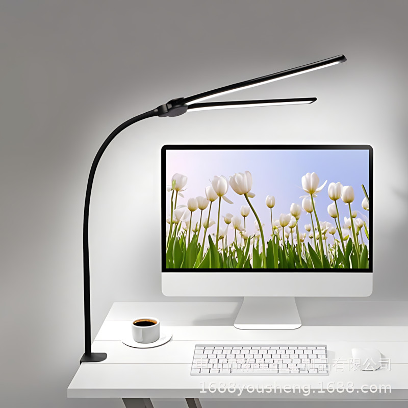 Настільна лампа MA729 з гнучкою ніжкою, LED 10 Вт, регулювання яскравості, температури світла 3000-6000K, USB, струбцина фото - 6