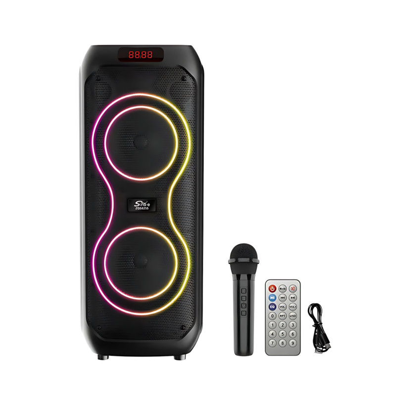 Портативна колонка SING-E ZQS8255 з караоке, Bluetooth, 40 Вт, 12" динамік, RGB-підсвітка, FM-радіо фото - 9