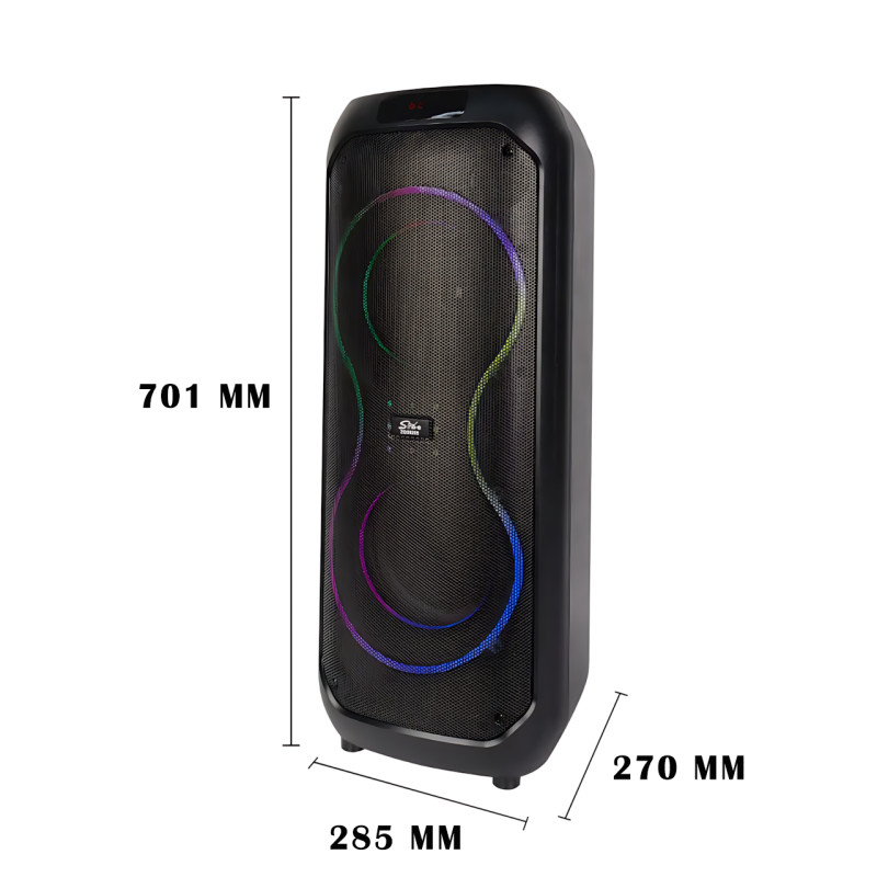 Портативна колонка SING-E ZQS8255 з караоке, Bluetooth, 40 Вт, 12" динамік, RGB-підсвітка, FM-радіо фото - 8