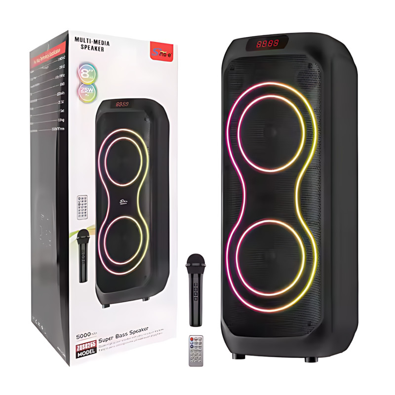 Портативна колонка SING-E ZQS8255 з караоке, Bluetooth, 40 Вт, 12" динамік, RGB-підсвітка, FM-радіо фото - 10