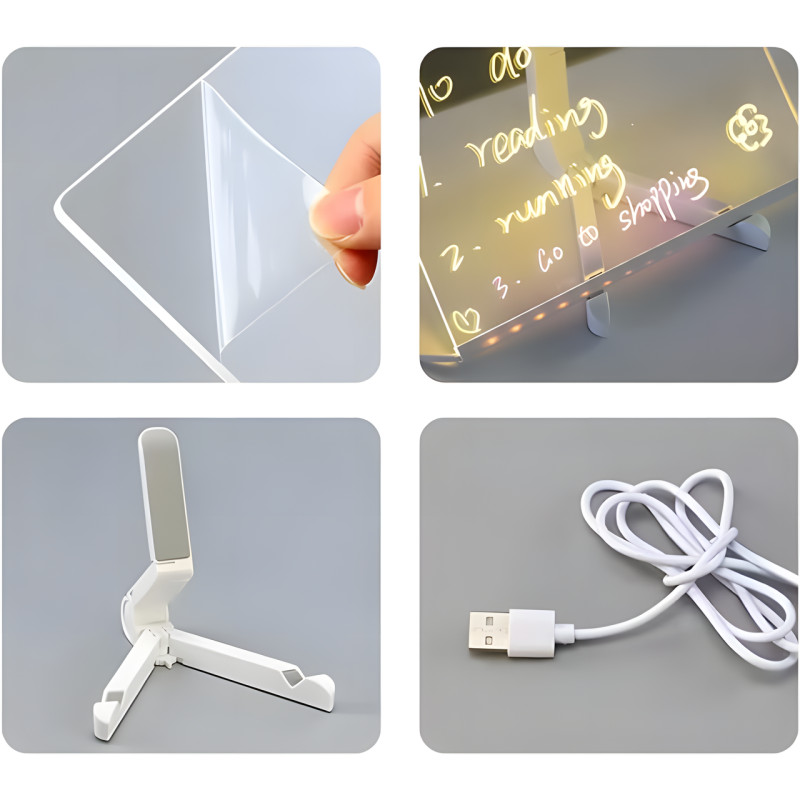 Светодиодная доска для заметок и рисования USB +Ручка фото - 4