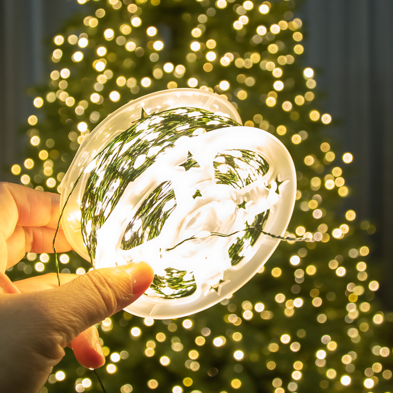 Гирлянда Роса ЗЕЛЁНАЯ USB 50 м, 500 LED, на гибкой зелёной проволоке, 8 режимов, IP20, декоративная микро-гирлянда AND 5347 фото - 5