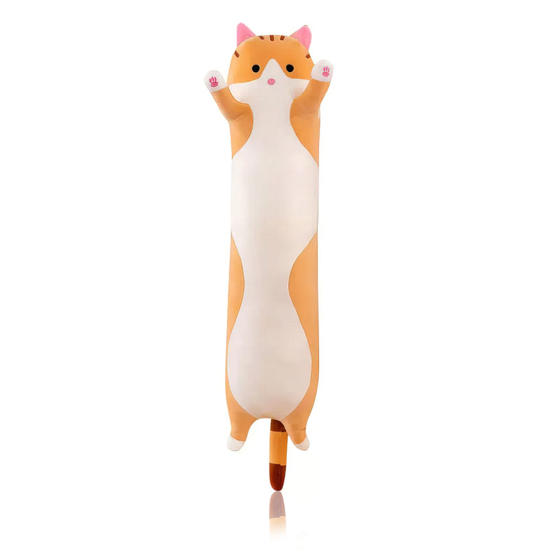 Мягкая игрушка Кот Батон, 110 см, из плюша и хлопка, рыжий фото - 5