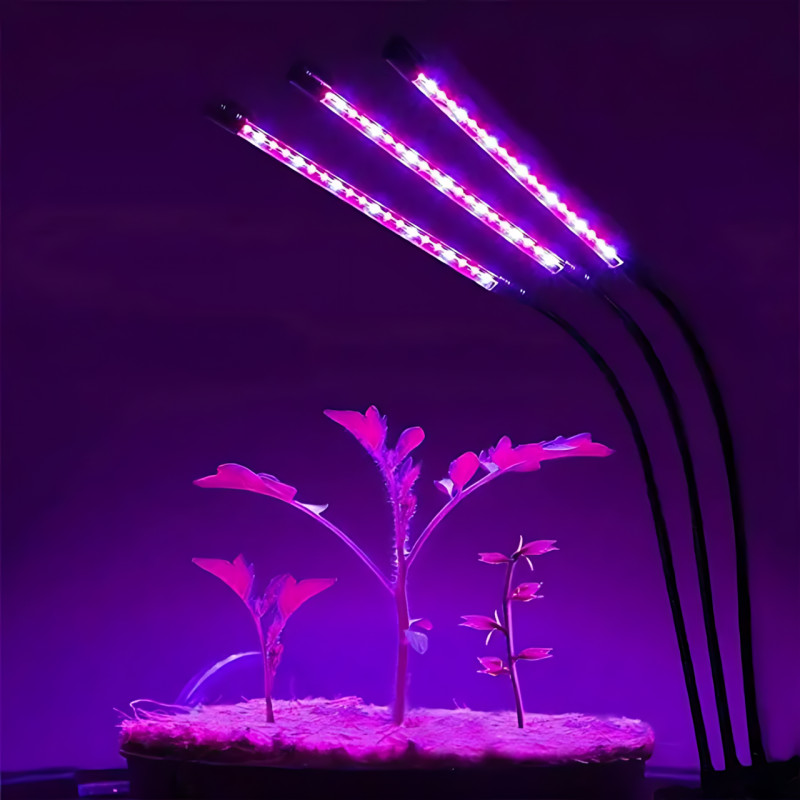 Фитолампа 3в1 FitoGrowLamp MA597 30 Вт, гибкая, 8 режимов яркости, таймер, полный спектр, USB, 54 LED диода фото - 8