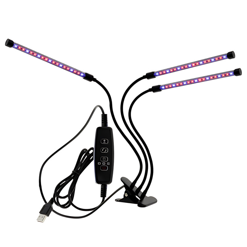 Фитолампа 3в1 FitoGrowLamp MA597 30 Вт, гибкая, 8 режимов яркости, таймер, полный спектр, USB, 54 LED диода фото - 3