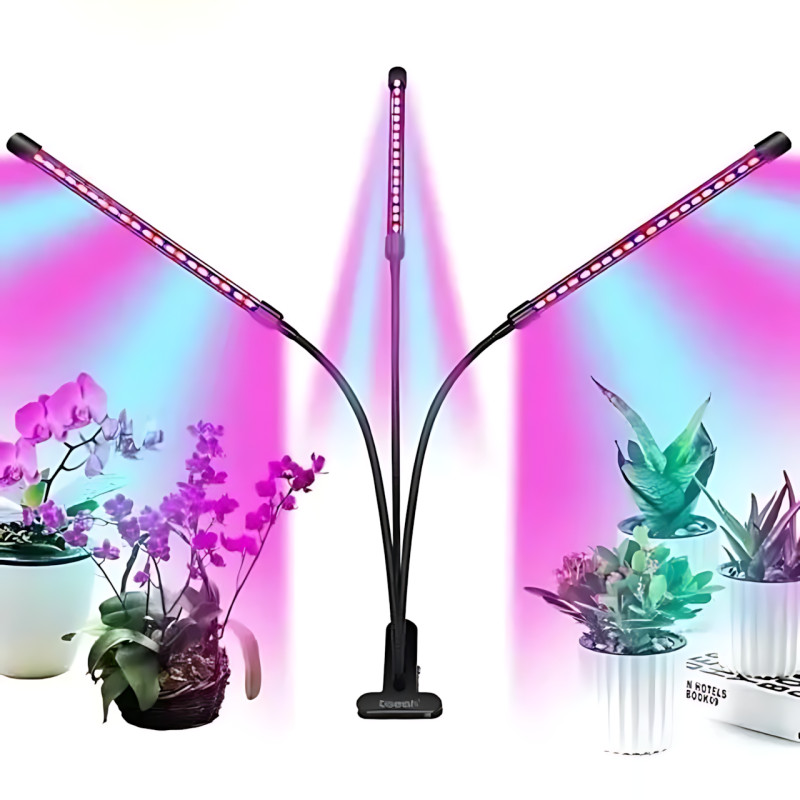 Фитолампа 3в1 FitoGrowLamp MA597 30 Вт, гибкая, 8 режимов яркости, таймер, полный спектр, USB, 54 LED диода фото - 6