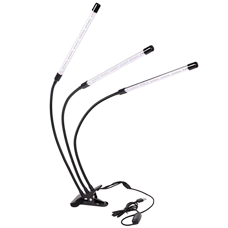 Фитолампа 3в1 FitoGrowLamp MA597 30 Вт, гибкая, 8 режимов яркости, таймер, полный спектр, USB, 54 LED диода фото - 2