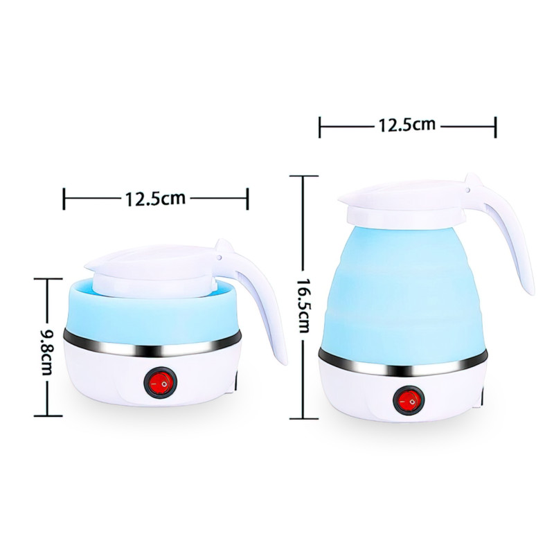 Складаний електричний чайник Electric Kettle, силіконовий, портативний, 600 мл, 800 Вт фото - 9