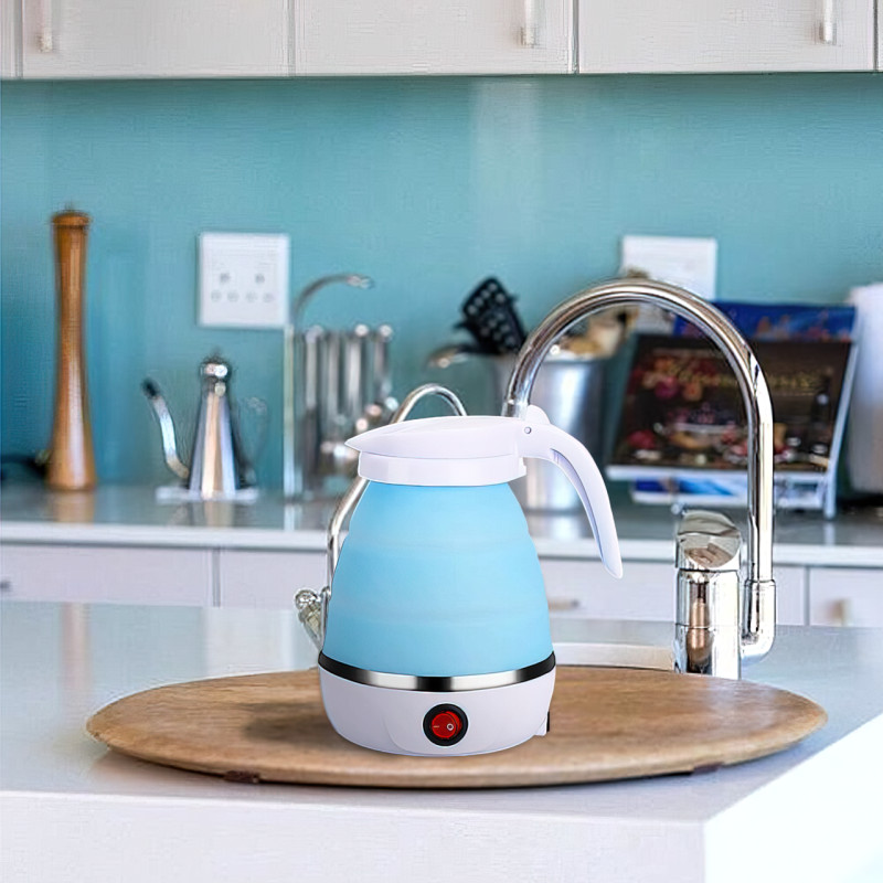 Складаний електричний чайник Electric Kettle, силіконовий, портативний, 600 мл, 800 Вт фото - 6