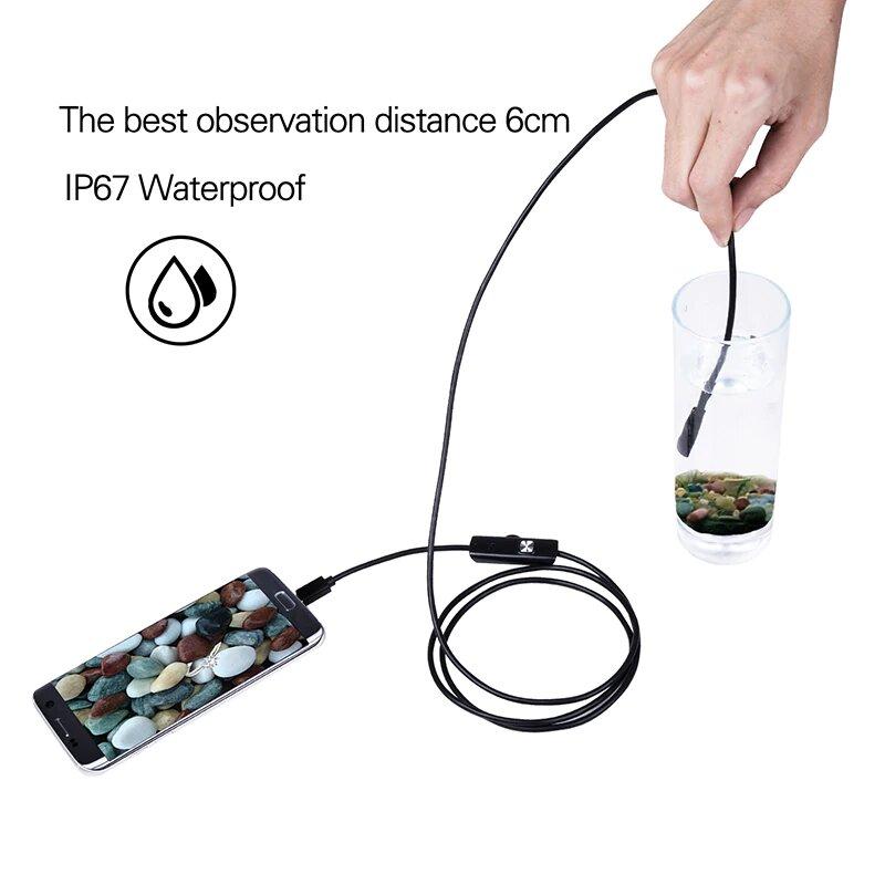Гибкий USB эндоскоп 1/0.3МП  Endoscope android camera, Для андроид и ПК, гибкий провод, подсветка фото - 5