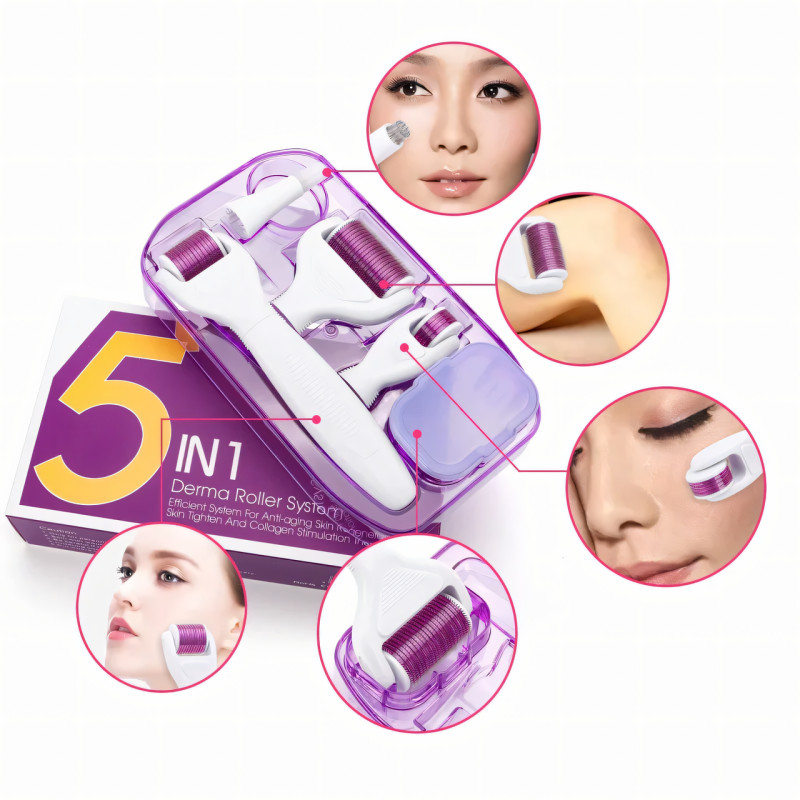 Мезоролер AND 1-17 з титановими мікроригами від розтяжок, акне, шрамів, для обличчя, лікування тіла, росту волосся фото - 13