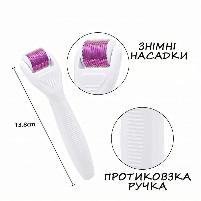 Мезоролер AND 1-17 з титановими мікроригами від розтяжок, акне, шрамів, для обличчя, лікування тіла, росту волосся фото - 41