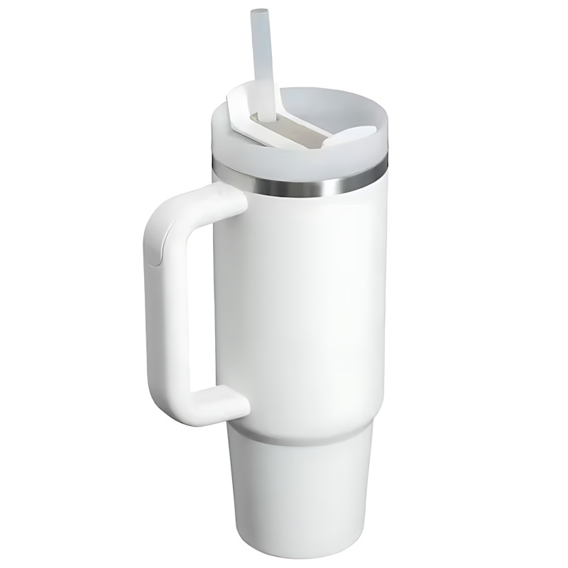 Термокружка Stanley 1,18 л с крышкой FlowState и соломинкой, вакуумная изоляция, нержавеющая сталь, ручка Белый фото - 3